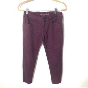 AMERICAN EAGLE jeans womens dark purple super stretch jegging size 4